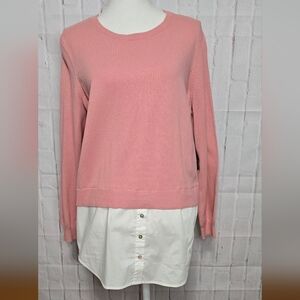 GNW Blush Pink Knit Two-In-One-Sweater and Shirt Combo